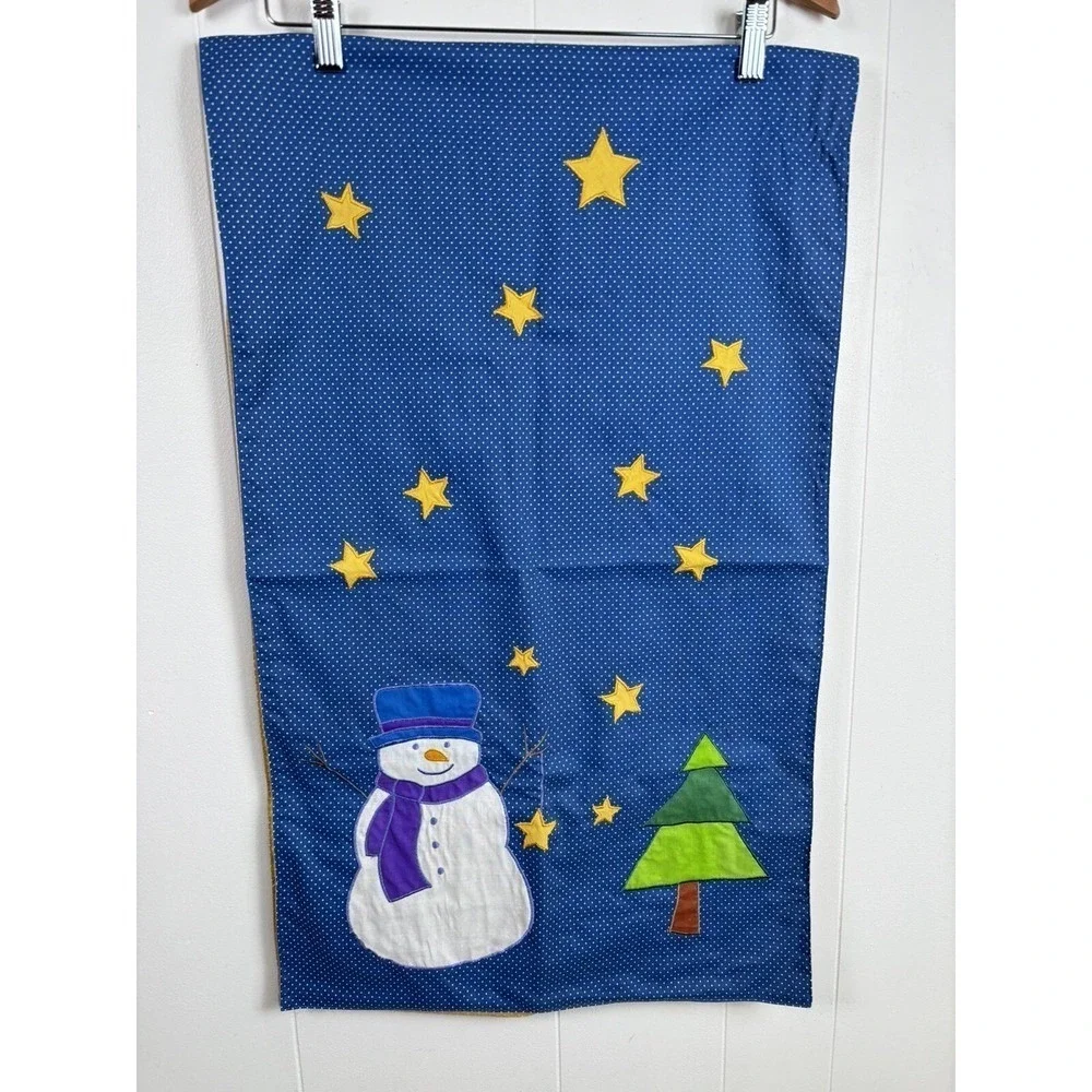 Handmade Snowman Holiday Reversible Fall‎ Pumpkins Table Runner Appliqué 59